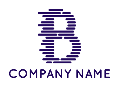 alphabet logo maker lines forming Letter B