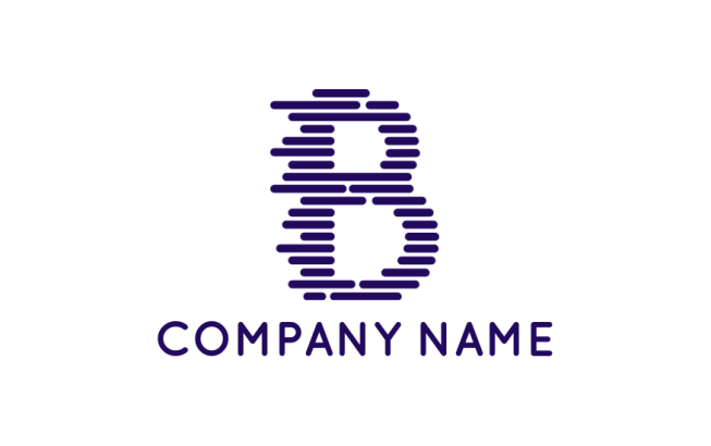 alphabet logo maker lines forming Letter B