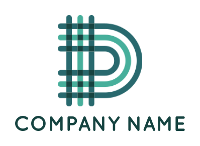 alphabet logo maker lines forming Letter D