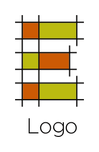 Make a Letter E logo made of line graph 