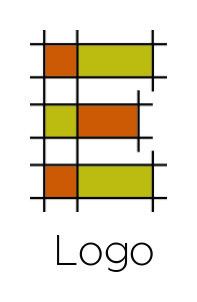 lines graph made of letter e