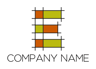 Make a Letter E logo made of line graph 