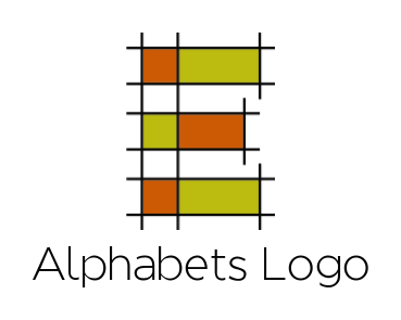 Make a Letter E logo made of line graph 
