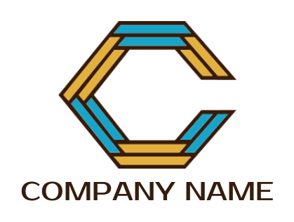 Letter C logo online polygon lines forming letter C