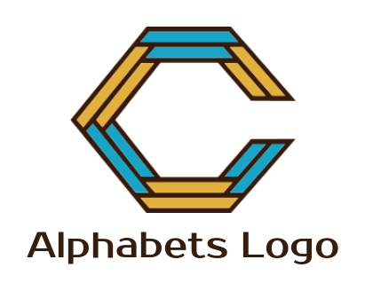 Letter C logo online polygon lines forming letter C