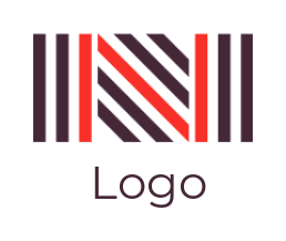 Letter N logo template made of lines