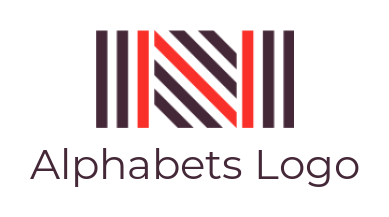 Letter N logo template made of lines