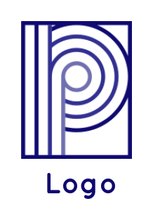 Letter P logo made of lines and rectangle shape