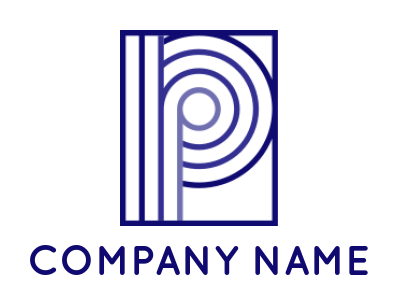 Letter P logo made of lines and rectangle shape