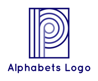 Letter P logo made of lines and rectangle shape