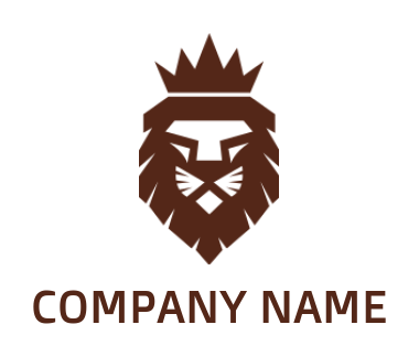 Lion animal silhouette with crown and shield 