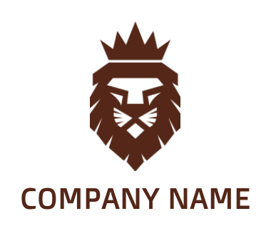 make an animal logo Lion animal silhouette with crown and shield 