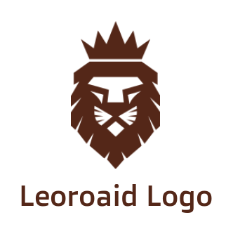 animal logo lion silhouette with crown shield