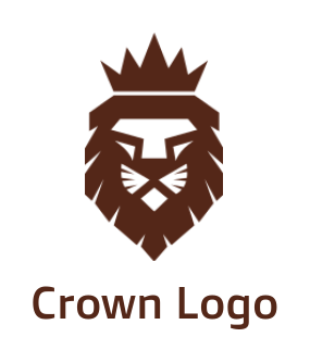 animal logo lion silhouette with crown shield