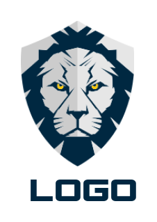 generate an animal logo of lion face in shield