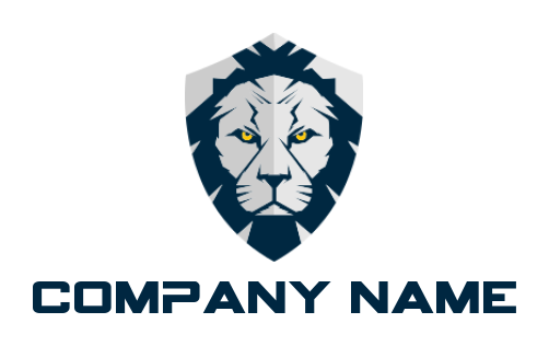 generate an animal logo of lion face in shield
