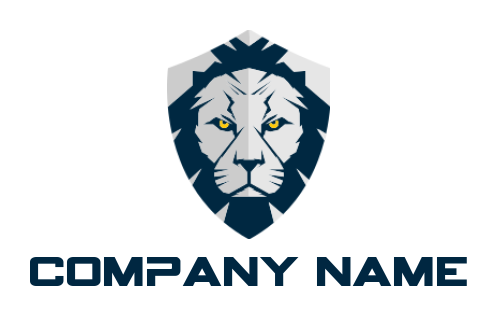 lion face in shield iconic mascot animal logo online