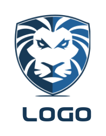 make an animal logo maker lion face in shield