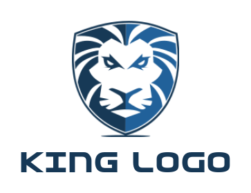 make an animal logo maker lion face in shield