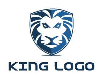 animal logo maker lion face in shield - logodesign.net