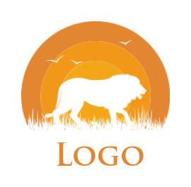 animal logo image negative space lion