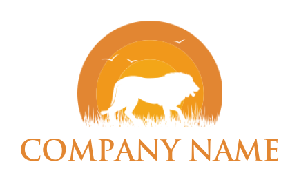 animal logo image negative space lion