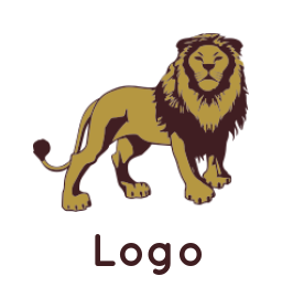 animal logo template lion standing on surface - logodesign.net