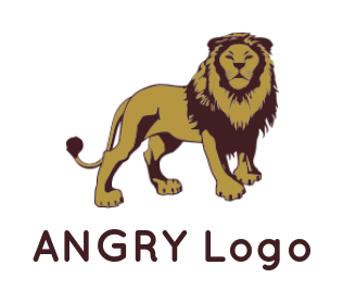 animal logo template lion standing on surface - logodesign.net