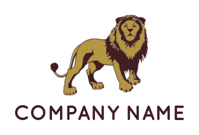 animal logo template lion standing on surface - logodesign.net