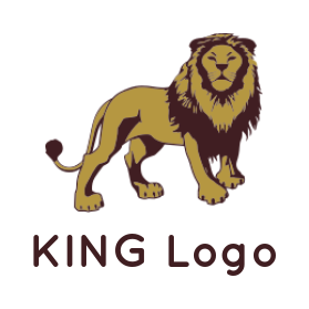 animal logo template lion standing on surface - logodesign.net