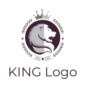 animal logo maker lion with crown emblem - logodesign.net