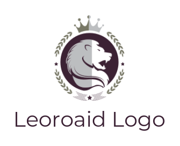 animal logo maker lion with crown emblem - logodesign.net