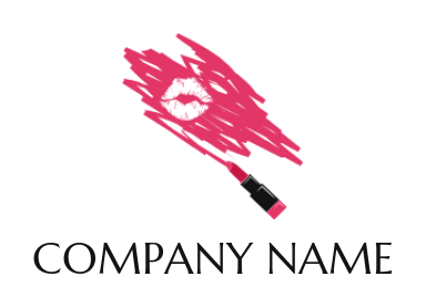make a beauty logo lip mark on lipstick brush strokes 