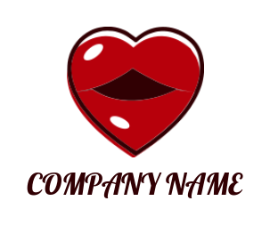 dating logo icon lips inside heart - logodesign.net