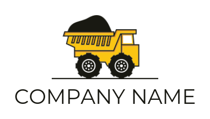 construction logo template loading truck with coal - logodesign.net