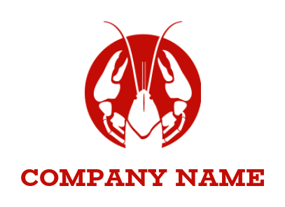 restaurant logo icon seafood lobster in a circle - logodesign.net