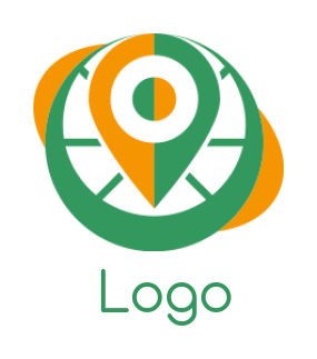Travel logo location icon inside compass