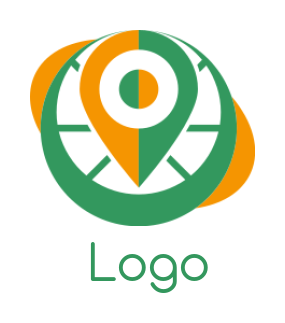 travel logo location icon inside compass