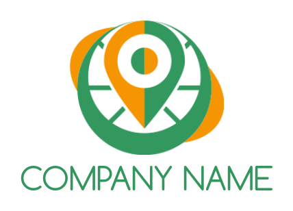 Travel logo location icon inside compass