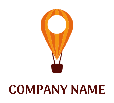 travel logo image location pin hot air balloon - logodesign.net