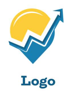investment logo icon location pin merged with arrow 
