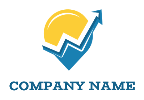 investment logo icon location pin merged with arrow 