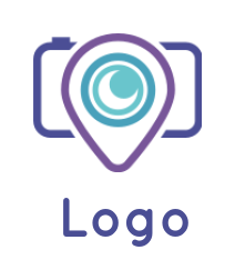 photography logo location pin merged with camera