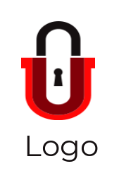 lock forming letter u