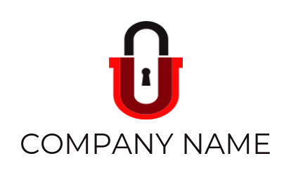 Letter U logo template forming lock