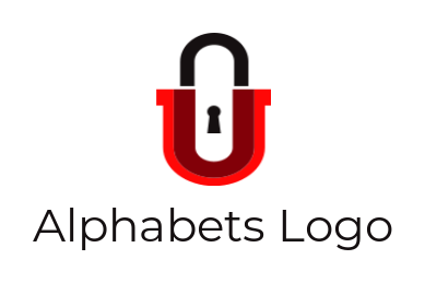 Letter U logo template forming lock