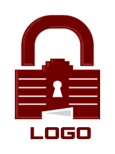 storage logo icon locksmith showing a padlock and keyhole