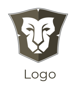 make an animal logo lion face inside the shield