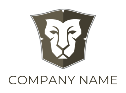 make an animal logo lion face inside the shield - logodesign.net