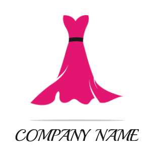 apparel logo image long evening dress with belt - logodesign.net